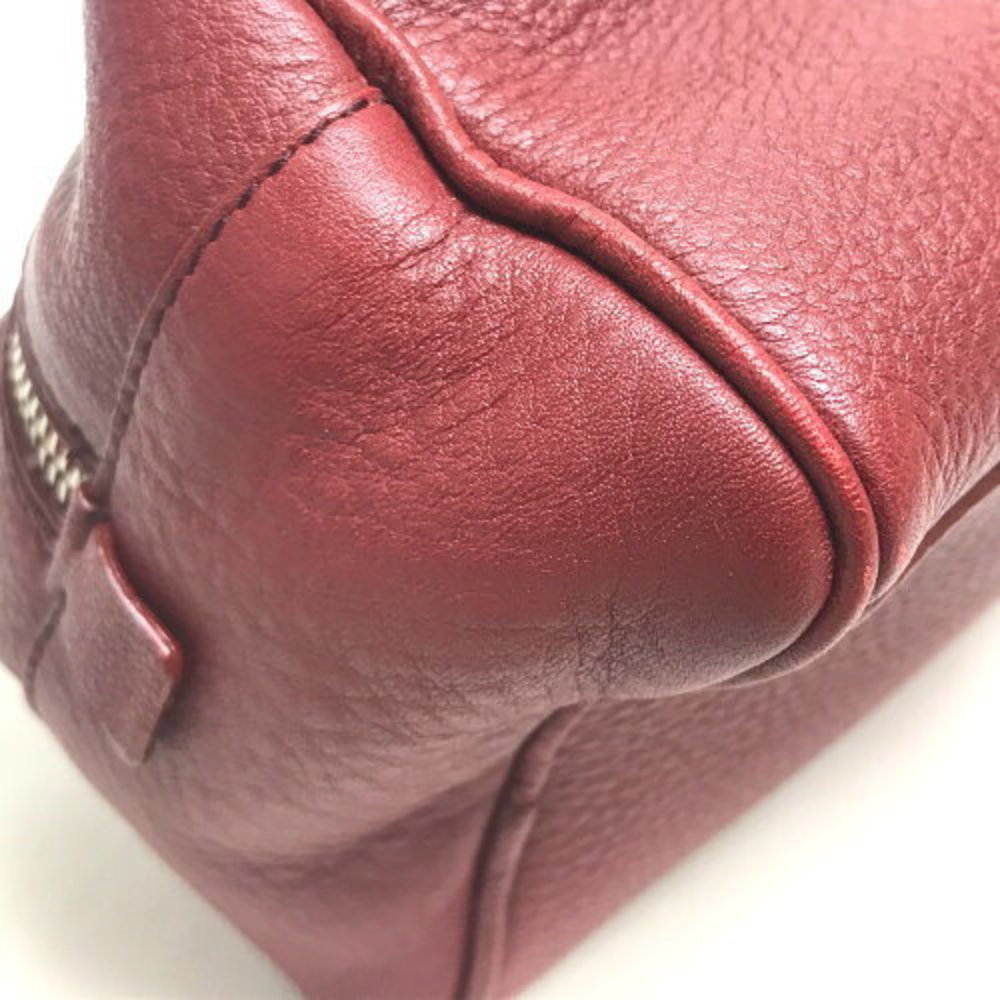 Prada Triangle Leather Pouch Red - image 6